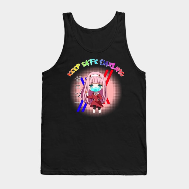 Keep safe darling, zero two chibi Tank Top by KM Design